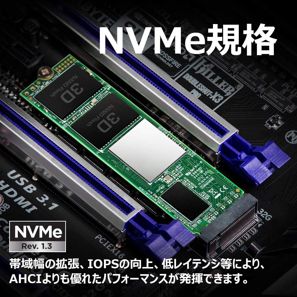 Transcend MTE220S 256 GB NVMe PCIe Gen3 x4 M.2 2280 Internal Solid State Drive (SSD) 3D TLC NAND with DRAM Cache (TS256GMTE220S