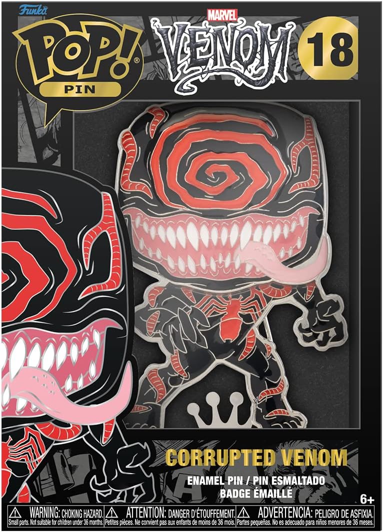 Loungefly POP! Large Enamel Pin MARVEL: VENOM CORRUPTED - Venom - Marvel Comics Enamel Pins - Cute Collectable Novelty Brooch - for Backpacks & Bags - Gift Idea - Official Merchandise