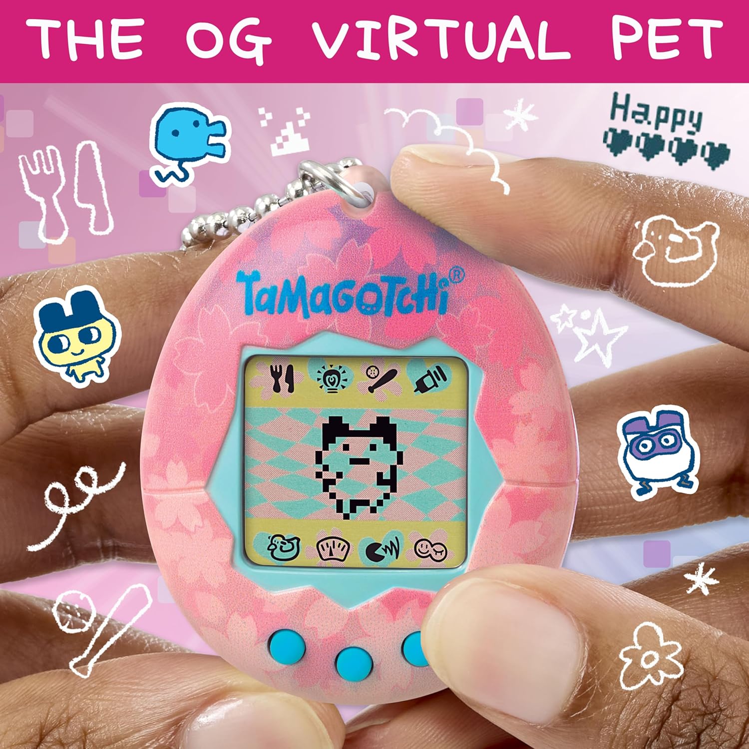 TAMAGOTCHI Bandai Original Sakura Digital Pet | Nurture And Raise The Original Electronic Pet Japanese Kids Toys For Girls And Boys Make Great 90s Retro Gifts