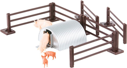 Tomy 43140 Britains Schweine mit Zaun und Stall – Detailgetreues Spielzeugset mit Tierfiguren und Zubehör zum Spielen & Sammeln - für Kinder ab 3 Jahre