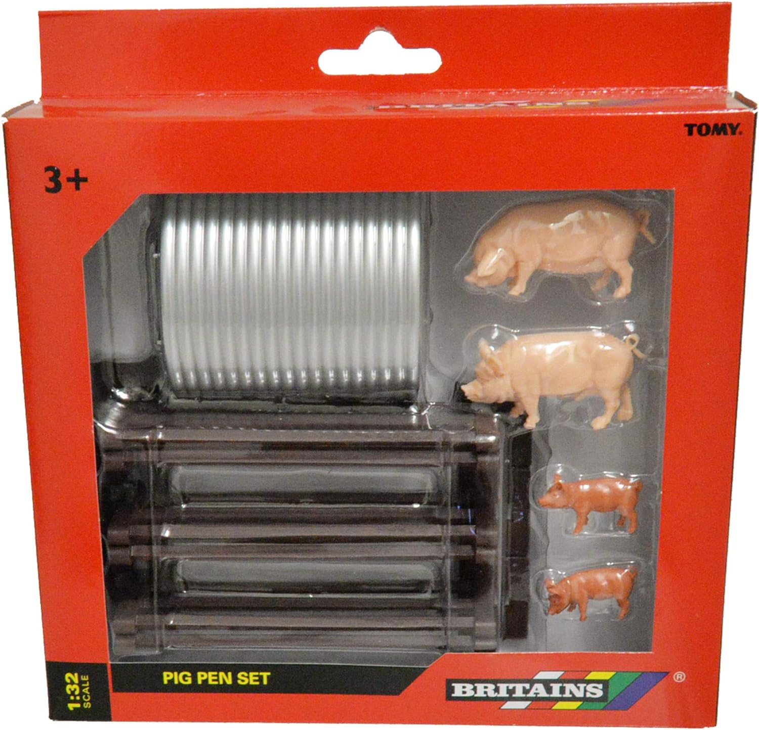 Tomy 43140 Britains Schweine mit Zaun und Stall – Detailgetreues Spielzeugset mit Tierfiguren und Zubehör zum Spielen & Sammeln - für Kinder ab 3 Jahre