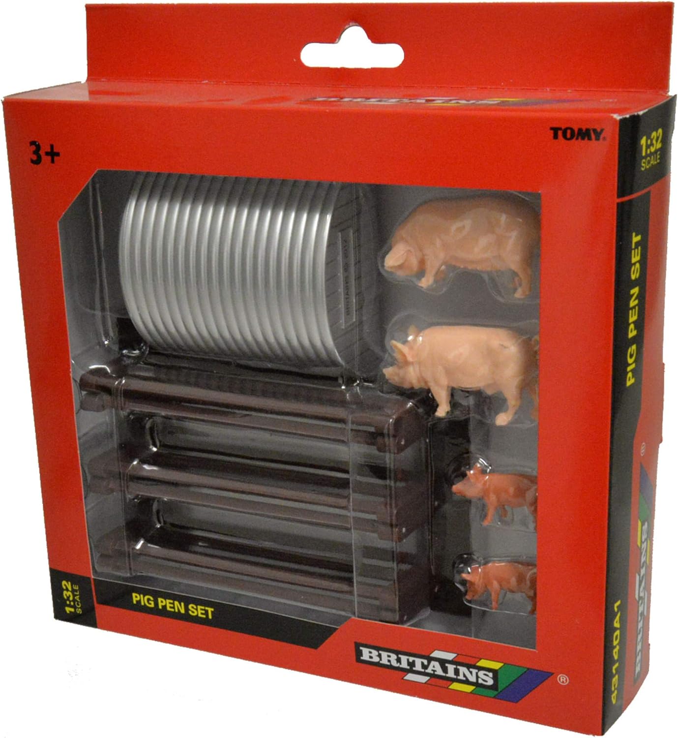Tomy 43140 Britains Schweine mit Zaun und Stall – Detailgetreues Spielzeugset mit Tierfiguren und Zubehör zum Spielen & Sammeln - für Kinder ab 3 Jahre