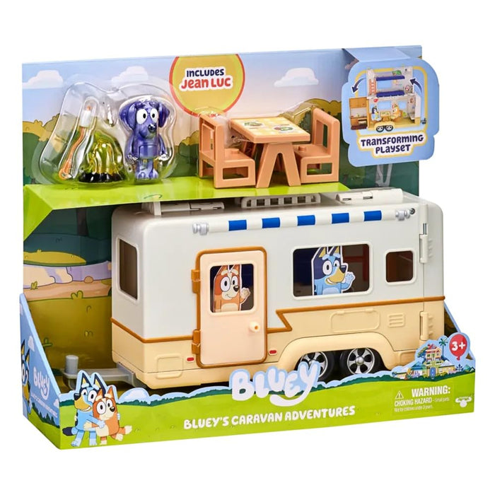 Bluey Caravan Playset, 2.5-3 inch Figures, with 1x Camper Van, 2x Figure, 5x Accessories, 1x Sticker