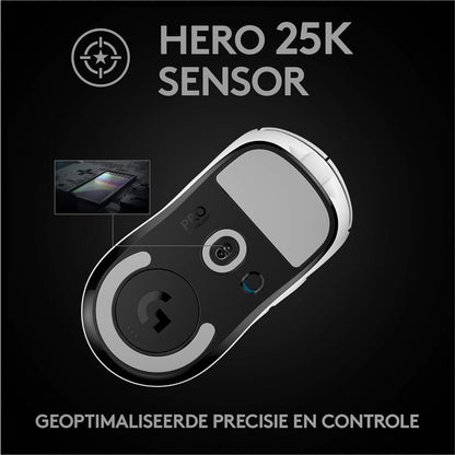 Logitech G PRO X SUPERLIGHT Wireless Gaming Mouse, HERO 25K Sensor, Ultra-light with 63g, 5 Programmable Buttons, 70 hours Battery Life, Zero Additive PTFE Feet, PC/Mac