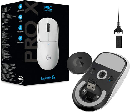 Logitech G PRO X SUPERLIGHT Wireless Gaming Mouse, HERO 25K Sensor, Ultra-light with 63g, 5 Programmable Buttons, 70 hours Battery Life, Zero Additive PTFE Feet, PC/Mac