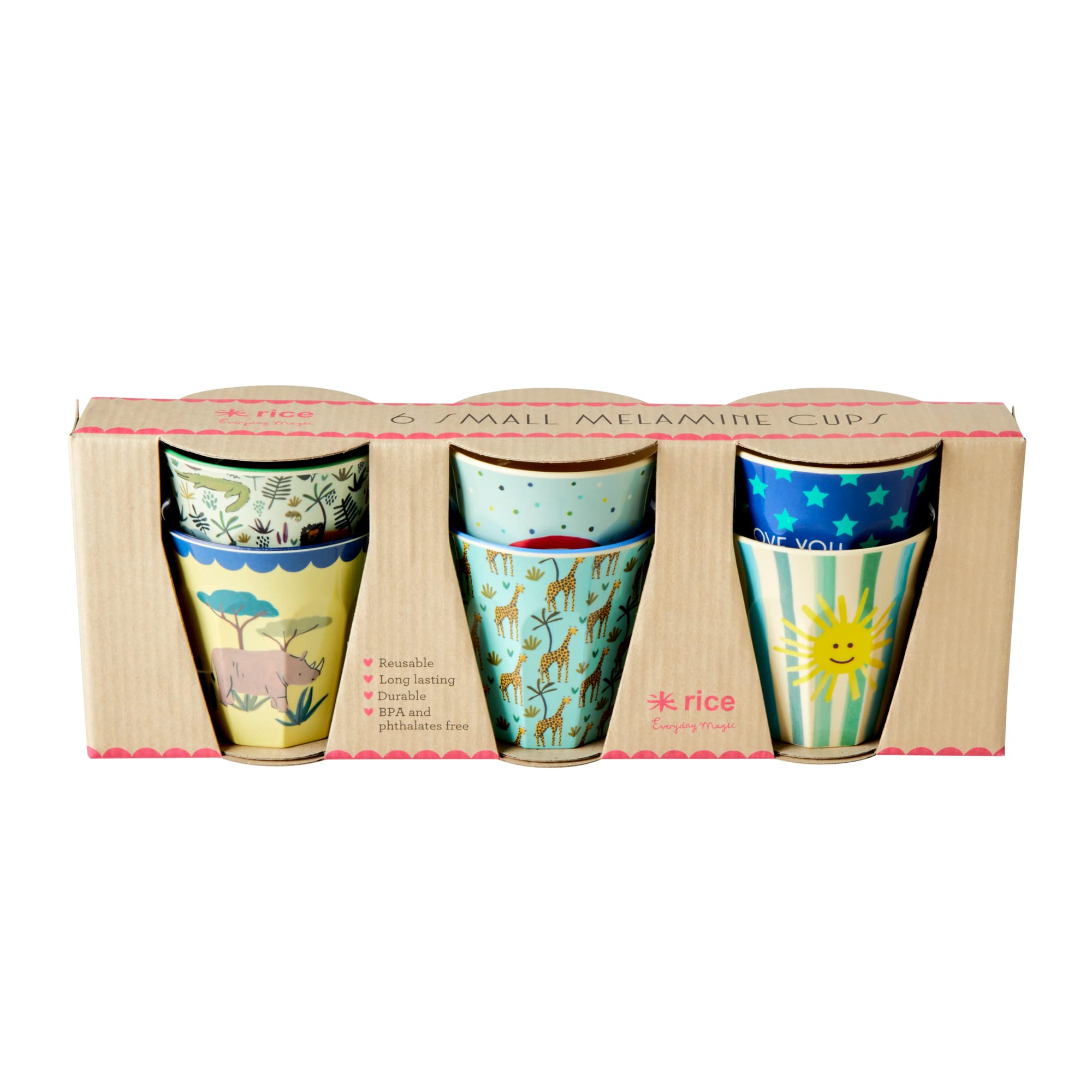 Rice Klein - Vasos infantiles (melamina, 6 unidades