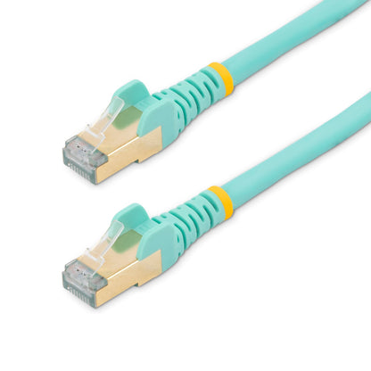 StarTech.com 10m CAT6a Ethernet Cable - Aqua - RJ45 Snagless Connectors - CAT6a STP Cord - Copper Wire - Network Cable (6ASPAT10MAQ)