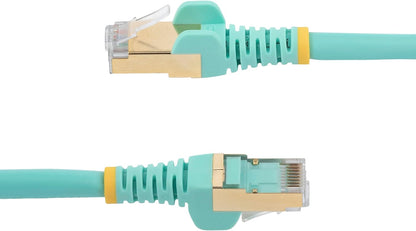 StarTech.com 10m CAT6a Ethernet Cable - Aqua - RJ45 Snagless Connectors - CAT6a STP Cord - Copper Wire - Network Cable (6ASPAT10MAQ)