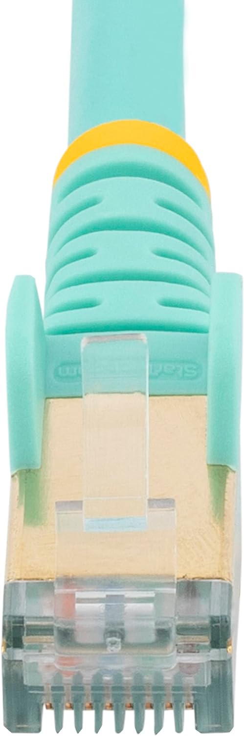 StarTech.com 10m CAT6a Ethernet Cable - Aqua - RJ45 Snagless Connectors - CAT6a STP Cord - Copper Wire - Network Cable (6ASPAT10MAQ)