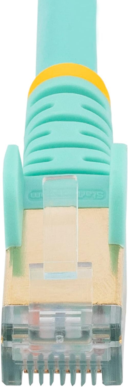 StarTech.com 10m CAT6a Ethernet Cable - Aqua - RJ45 Snagless Connectors - CAT6a STP Cord - Copper Wire - Network Cable (6ASPAT10MAQ)
