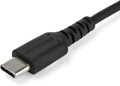StarTech.com 1m USB C Charging Cable - Durable Fast Charge & Sync USB 3.1 Type C to USB C Laptop Charger Cord - TPE Jacket Aramid Fiber M/M 60W Black - Samsung S10 S20 iPad Pro MS Surface (RUSB2AC1MB