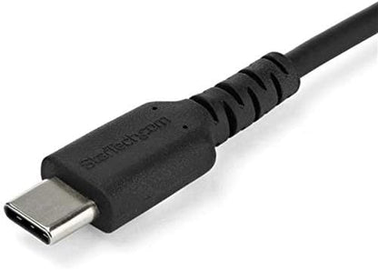 StarTech.com 1m USB C Charging Cable - Durable Fast Charge & Sync USB 3.1 Type C to USB C Laptop Charger Cord - TPE Jacket Aramid Fiber M/M 60W Black - Samsung S10 S20 iPad Pro MS Surface (RUSB2AC1MB