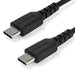StarTech.com 1m USB C Charging Cable - Durable Fast Charge & Sync USB 3.1 Type C to USB C Laptop Charger Cord - TPE Jacket Aramid Fiber M/M 60W Black - Samsung S10 S20 iPad Pro MS Surface (RUSB2AC1MB