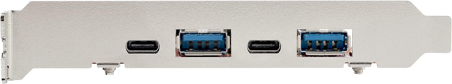 StarTech.com 4-Port USB PCIe Card - 10Gbps USB PCI Express Expansion Card w/ 2 Controllers - 2x USB-C & 2x USB-A ports (USB 3.2/3.1 Gen 2) - USB/USB-C PCI-e Card - Full Profile (PEXUSB312A2C2V)