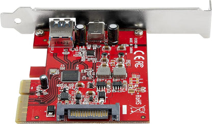 StarTech.com 2-Port 10Gbps USB-A & USB-C PCIe Card - USB 3.1 Gen 2 PCI Express Type C/A Host Controller Card Adapter - USB 3.2 Gen 2x1 PCIe Expansion Add-On Card - Windows, macOS, Linux (PEXUSB311AC3