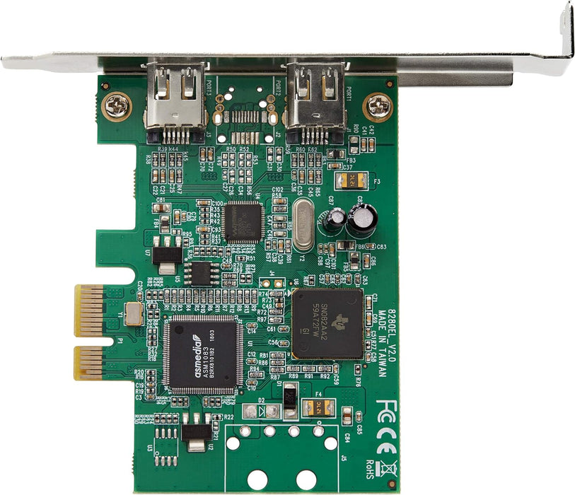 StarTech.com 2 Port PCI Express FireWire Card - 1394a Firewire - TI TSB82AA2 Chipset - Windows & Mac Compatible (PEX1394A2V2)
