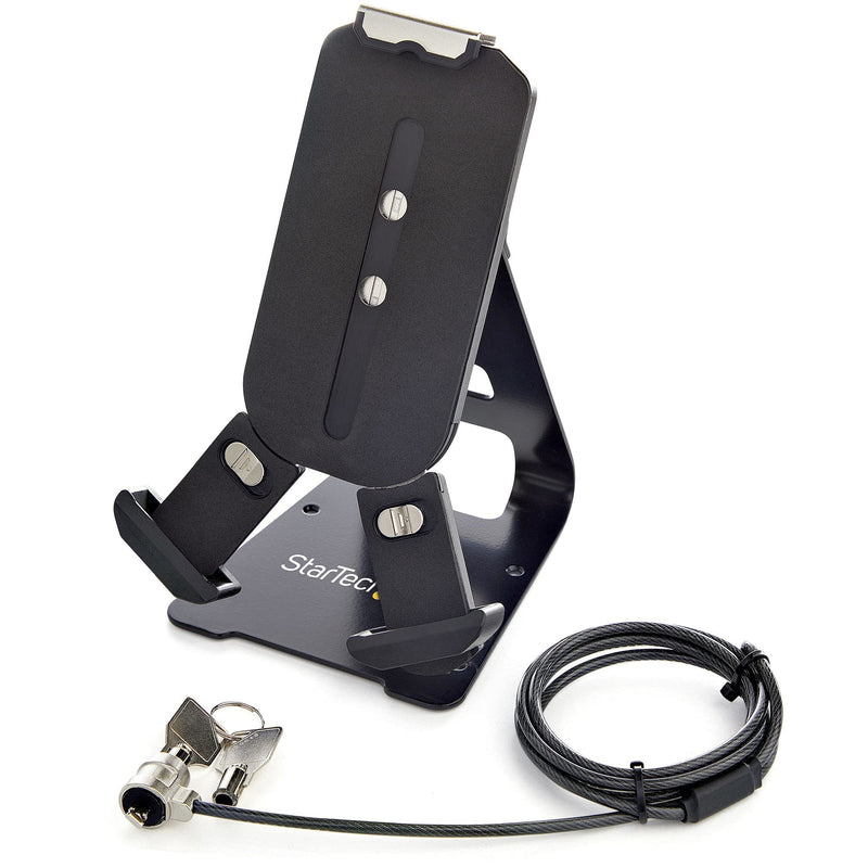 StarTech.com Secure Tablet Stand w/ K-Slot Cable Lock - Locking Tablet Holder for 7.9"-13" Tablets - Universal Adjustable Tablet Mount for Desk/Surface - Lockable Anti-Theft Security Mount (SECTBLTDT