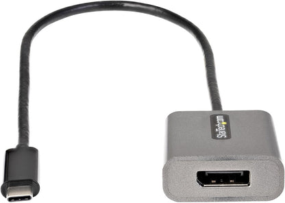 StarTech.com USB C to DisplayPort Adapter, 8K/4K 60Hz USB-C to DisplayPort 1.4 Dongle, USB Type-C to DP Monitor Video Converter, Works w/TB3 - 12" Attached Cable, Upgraded Version of CDP2DP (CDP2DPEC