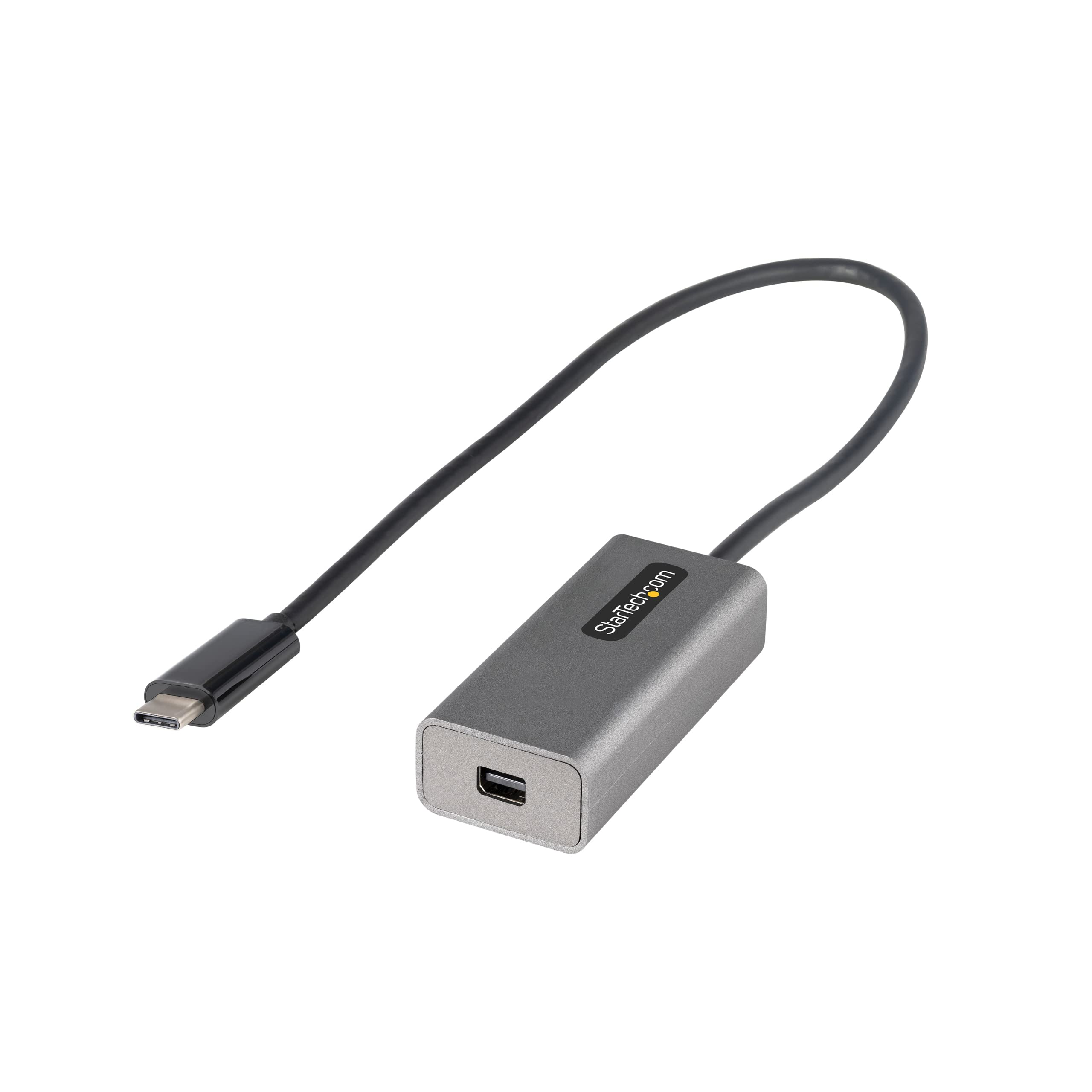 StarTech.com USB C to Mini DisplayPort Adapter, 4K 60Hz USB Type C to mDP/Mini DP Monitor Video Converter Dongle, Thunderbolt 3 Compatible, 12" Attached Cable, Upgraded Version of CDP2MDP (CDP2MDPEC