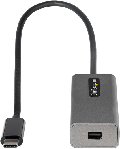 StarTech.com USB C to Mini DisplayPort Adapter, 4K 60Hz USB Type C to mDP/Mini DP Monitor Video Converter Dongle, Thunderbolt 3 Compatible, 12" Attached Cable, Upgraded Version of CDP2MDP (CDP2MDPEC