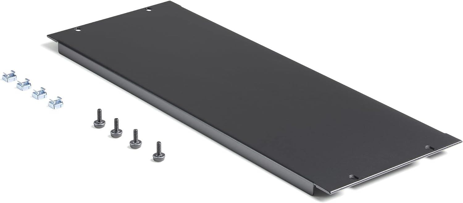 StarTech.com 4U Blank Panel for 19 inch Rack - Rack Mount Blanking Panel for Server/Network Racks, Enclosures & Cabinets - 4RU Rack Filler Panel/Spacer/Plates - Solid Panel - Steel (RKPNL4U