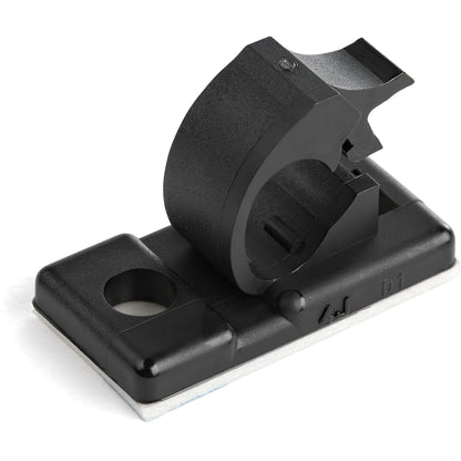 StarTech.com 100 Adhesive Cable Management Clips Black - Network/Ethernet/Office Desk/Computer Cord Organizer - Sticky Cable/Wire Holders - Nylon Self Adhesive Clamp UL/94V-2 Fire Rated (CBMCC1