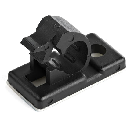 StarTech.com 100 Adhesive Cable Management Clips Black - Network/Ethernet/Office Desk/Computer Cord Organizer - Sticky Cable/Wire Holders - Nylon Self Adhesive Clamp UL/94V-2 Fire Rated (CBMCC1