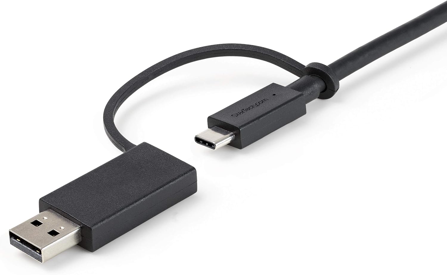 StarTech.com Cable USB-C de 1m con Llave Adaptador (Dongle) a USB-A - Cable Híbrido USB Tipo C a USBC (10Gbps y PD de 100W) o USBA (5Gbps) - Ideal Para Docking Stations Híbridas (USBCCADP