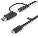 StarTech.com Cable USB-C de 1m con Llave Adaptador (Dongle) a USB-A - Cable Híbrido USB Tipo C a USBC (10Gbps y PD de 100W) o USBA (5Gbps) - Ideal Para Docking Stations Híbridas (USBCCADP