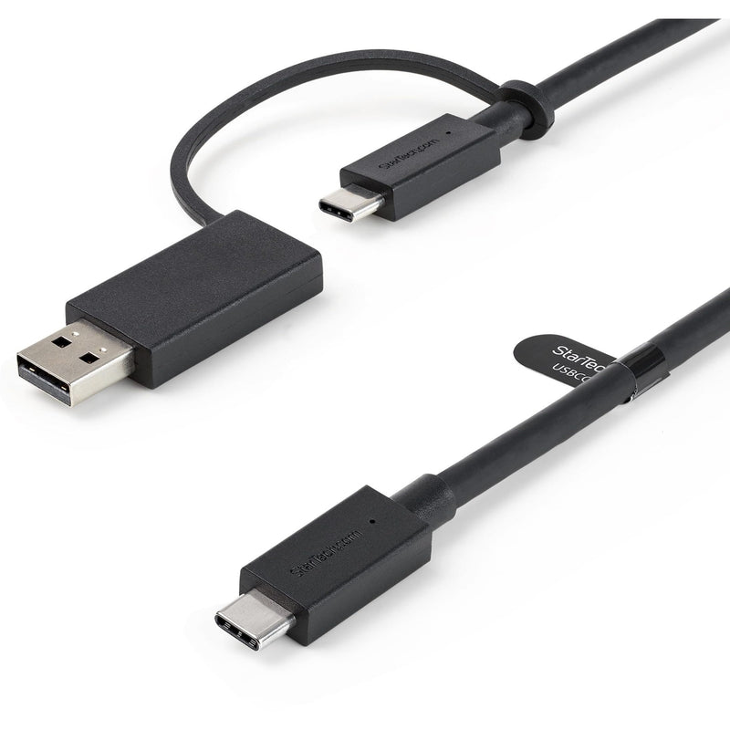 StarTech.com Cable USB-C de 1m con Llave Adaptador (Dongle) a USB-A - Cable Híbrido USB Tipo C a USBC (10Gbps y PD de 100W) o USBA (5Gbps) - Ideal Para Docking Stations Híbridas (USBCCADP