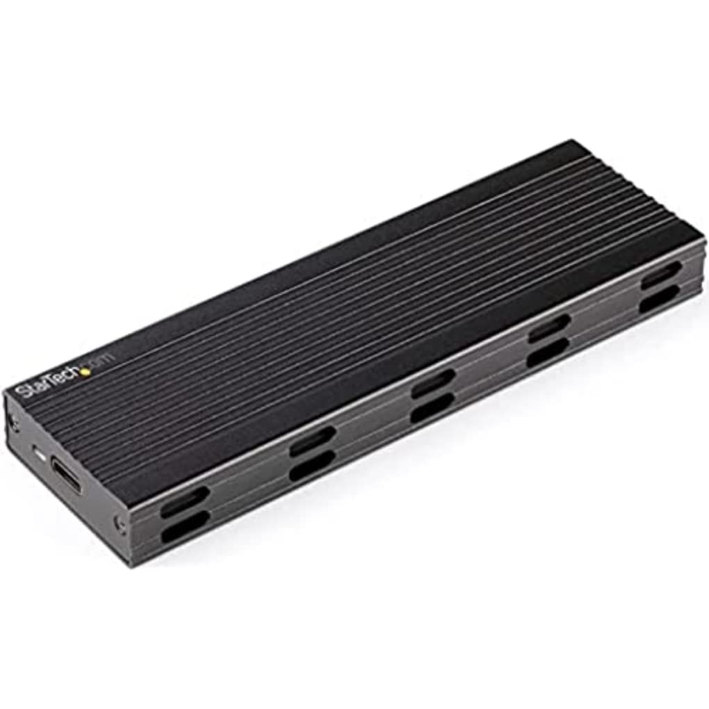 StarTech.com USB-C 10Gbps to M.2 NVMe or M.2 SATA SSD Enclosure - Portable External M.2 PCIe/SATA NGFF SSD Aluminum Case - USB Type-C & USB-A Host Cables - Supports 2230/2242/2260/2280 (SM2E1BMU31C