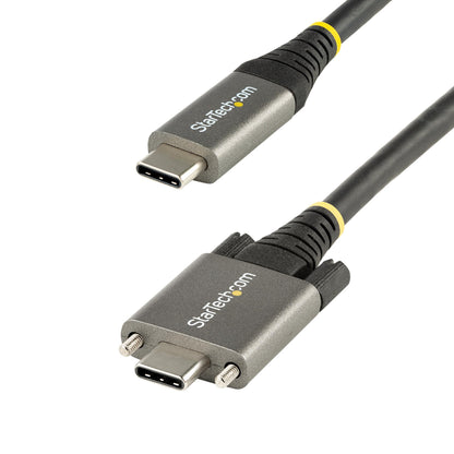 StarTech.com 20" (50cm) Side Screw Locking USB C Cable 10Gbps - USB 3.2 Gen 2 Type-C Cable - 100W (5A) Power Delivery Charging, DP Alt Mode - Dual Screw Lock - USB-C Cord Charge/Sync (USB31CCSLKV50CM