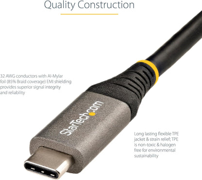 StarTech.com 20" (50cm) USB C Cable 10Gbps - USB 3.2 Gen 2 Type-C Cable - 100W (5A) Power Delivery Charging, DP Alt Mode - USB-C Cord for USB-C Laptop/Phone/Device - Charge/Sync (USB31CCV50CM