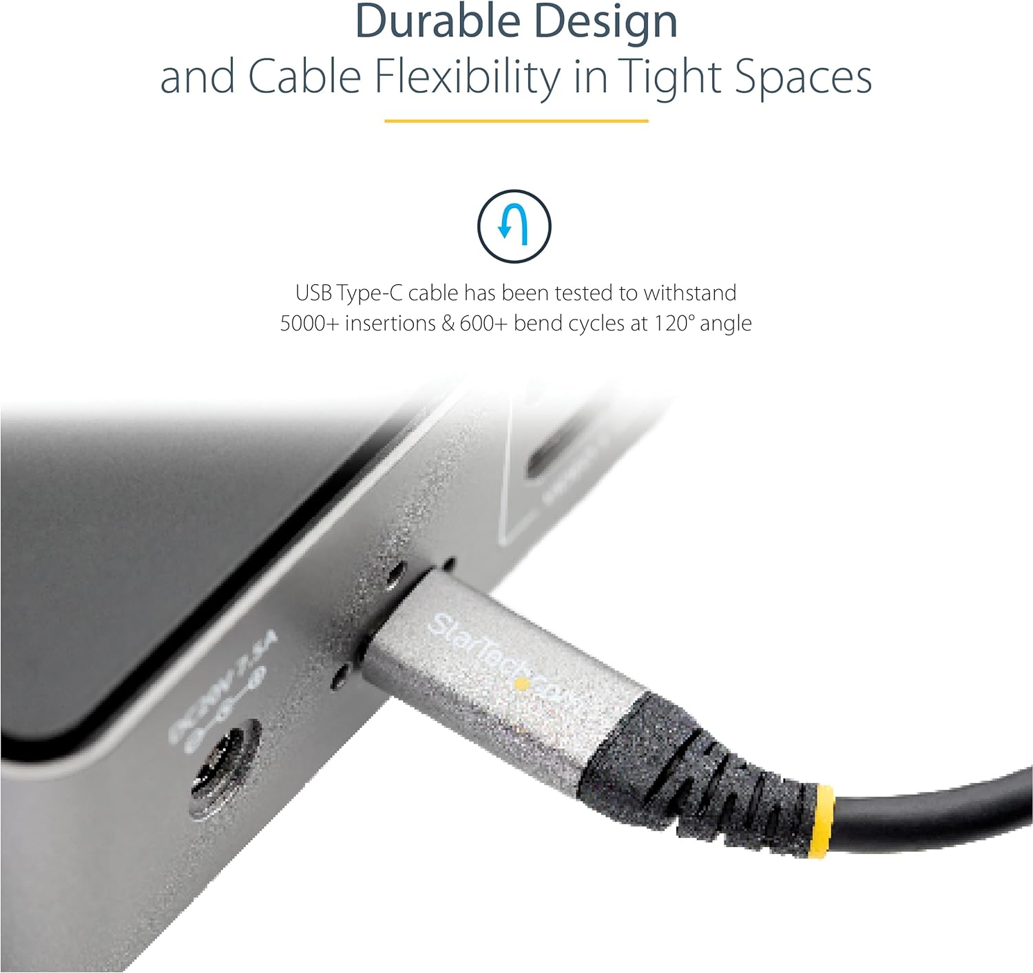 StarTech.com 20" (50cm) USB C Cable 10Gbps - USB 3.2 Gen 2 Type-C Cable - 100W (5A) Power Delivery Charging, DP Alt Mode - USB-C Cord for USB-C Laptop/Phone/Device - Charge/Sync (USB31CCV50CM
