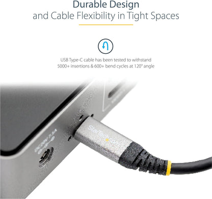 StarTech.com 20" (50cm) USB C Cable 10Gbps - USB 3.2 Gen 2 Type-C Cable - 100W (5A) Power Delivery Charging, DP Alt Mode - USB-C Cord for USB-C Laptop/Phone/Device - Charge/Sync (USB31CCV50CM