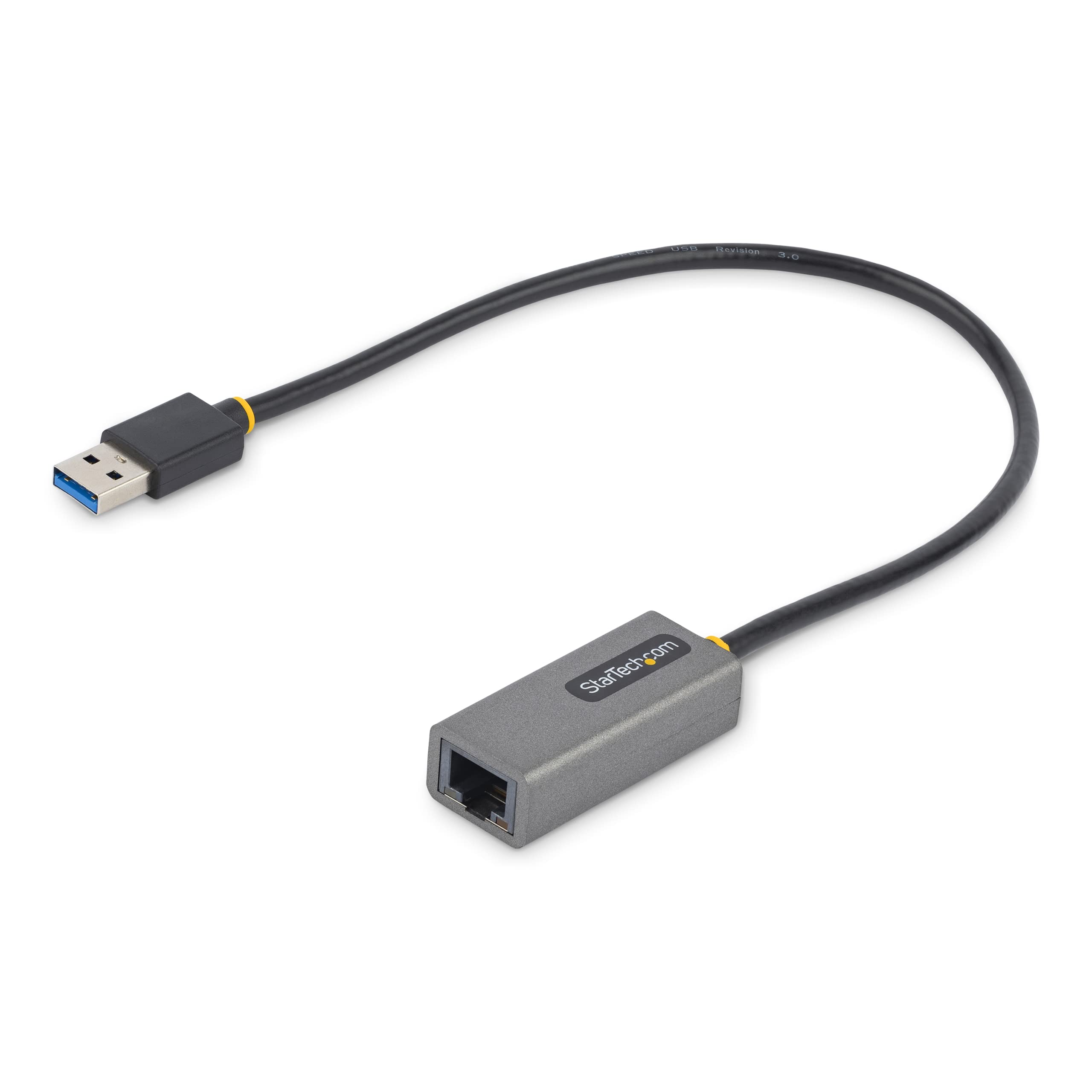 StarTech.com USB 3.0 to Gigabit Ethernet Network Adapter - 10/100/1000 Mbps, USB to RJ45, USB 3.0 to LAN Adapter, USB 3.0 Ethernet Adapter (GbE), 11in Attached Cable, Driverless Install (USB31000S2