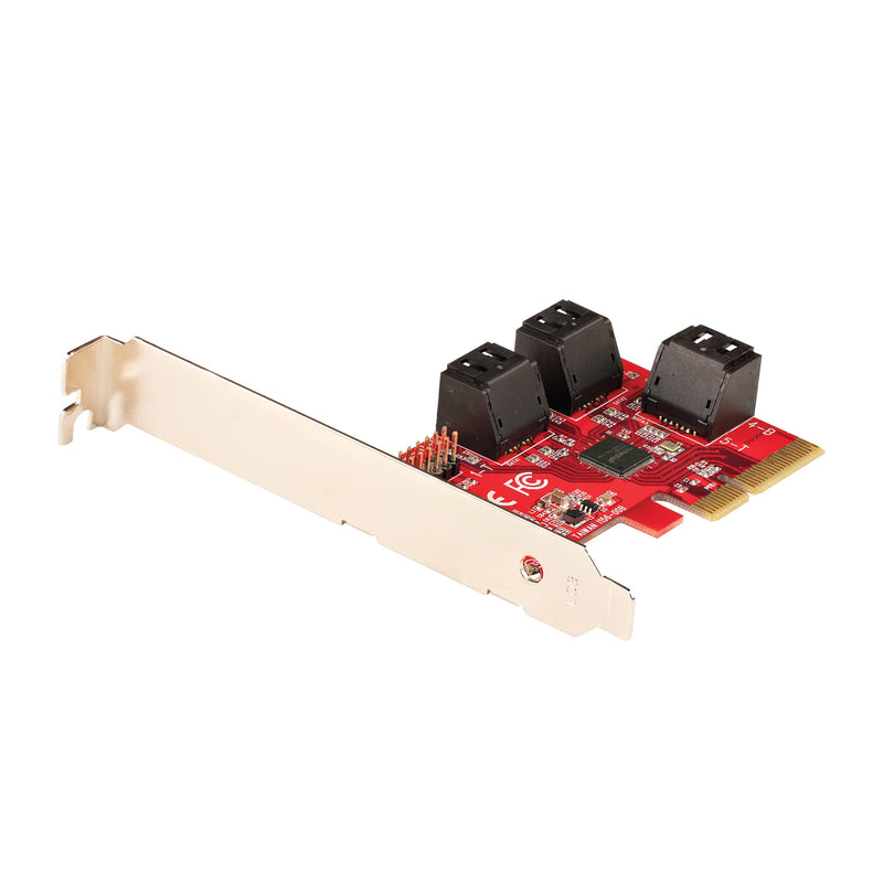 StarTech.com SATA PCIe Card - 6 Port PCIe SATA Expansion Card - 6Gbps - Low/Full Profile - Stacked SATA Connectors - ASM1166 Non-Raid - PCI Express to SATA Converter (6P6G-PCIE-SATA-CARD) Non-RAID 6 Port