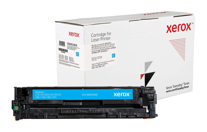 Everyday by Xerox Cyan Toner compatible with HP 131A HP 125A HP 128A (CF211A/ CB541A/ CE321A), Standard Capacity