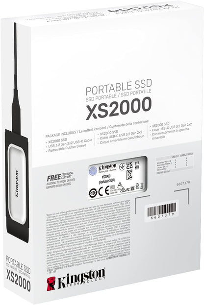 Kingston XS2000 2TB High Performance Portable SSD with USB-C | Pocket-sized | USB 3.2 Gen 2x2 | External Solid State Drive | Up to 2000MB/s | SXS2000/2000G