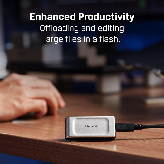 Kingston XS2000 500G High Performance Portable SSD with USB-C | Pocket-sized | USB 3.2 Gen 2x2 | External Solid State Drive | Up to 2000MB/s | SXS2000/500G