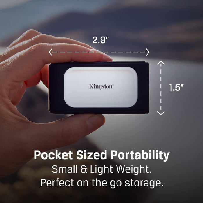 Kingston XS2000 500G High Performance Portable SSD with USB-C | Pocket-sized | USB 3.2 Gen 2x2 | External Solid State Drive | Up to 2000MB/s | SXS2000/500G