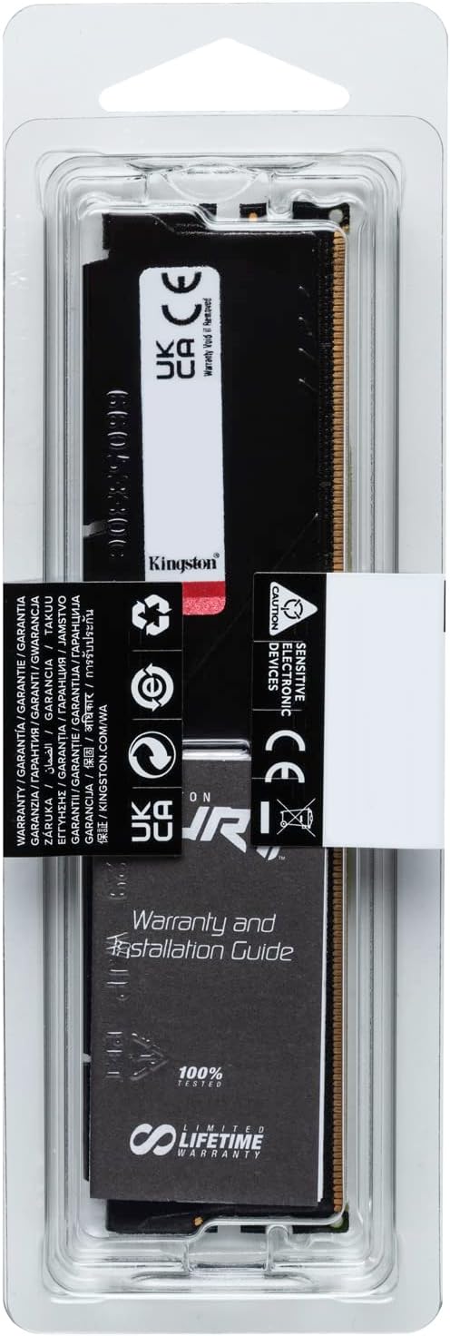 Kingston FURY Beast DDR5 16GB 5200MT/s CL40 DIMM Desktop Memory Gaming Single Module - KF552C40BB-16