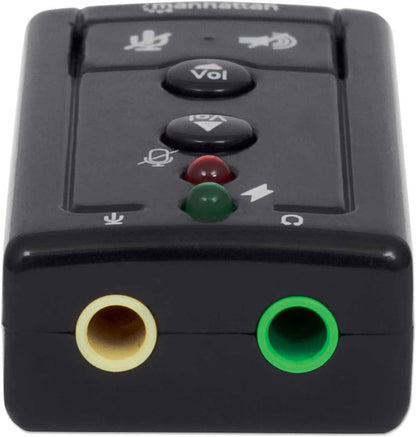 Manhattan USB-A Sound Adapter, USB-A to 3.5mm Mic-in and Audio-Out ports
