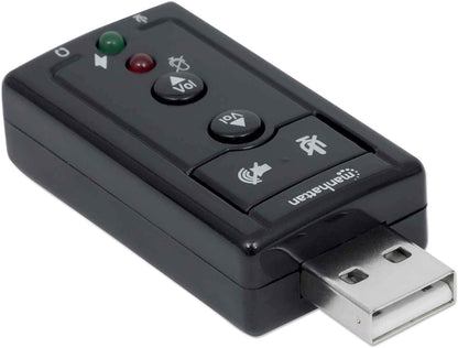 Manhattan USB-A Sound Adapter, USB-A to 3.5mm Mic-in and Audio-Out ports