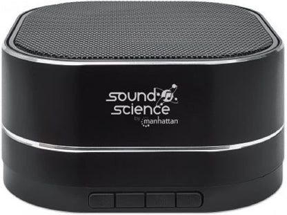 Manhattan Metallic Bluetooth Speaker (Clearance Pricing), Microphone, FM Radio, Decent Sound Output (3W), 6 hour Playback time, Integrated Controls, Range 10m, microSD card reader, Aux 3.5mm