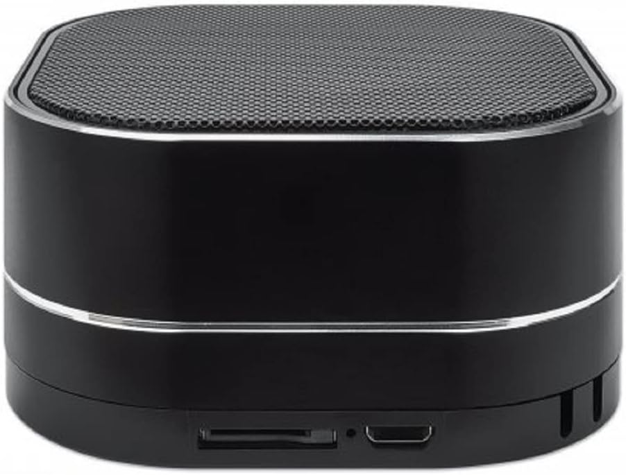 Manhattan Metallic Bluetooth Speaker (Clearance Pricing), Microphone, FM Radio, Decent Sound Output (3W), 6 hour Playback time, Integrated Controls, Range 10m, microSD card reader, Aux 3.5mm