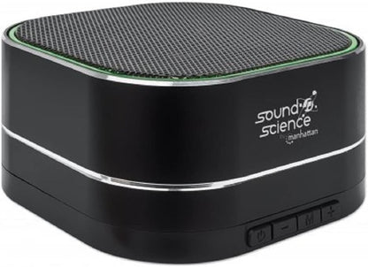 Manhattan Metallic Bluetooth Speaker (Clearance Pricing), Microphone, FM Radio, Decent Sound Output (3W), 6 hour Playback time, Integrated Controls, Range 10m, microSD card reader, Aux 3.5mm