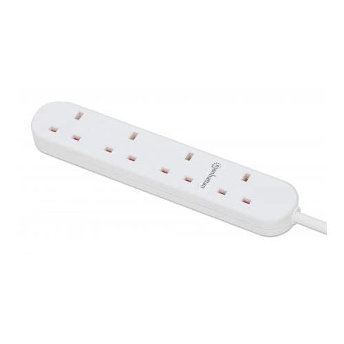 Uk Extension Lead 2M Output X4- 13A White