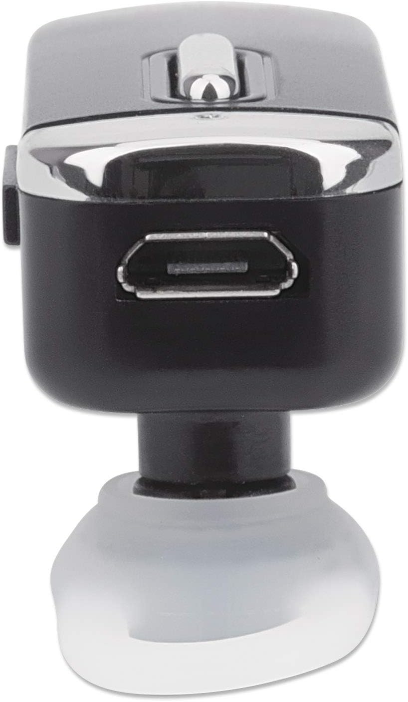 Manhattan 179553 Bluetooth Headset In-Ear Design Omnidirectional Microphone Integrated Controls Black