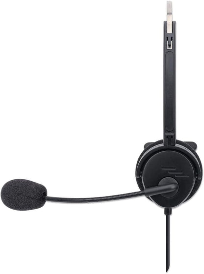 MANHATTAN USB-A HEADSET MONO SINGLE/SIDED VOL/CONTROL ADJMIC IN